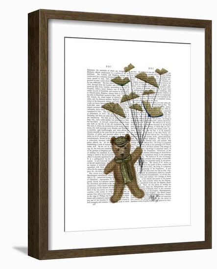 Bear with Book Butterflies-Fab Funky-Framed Art Print