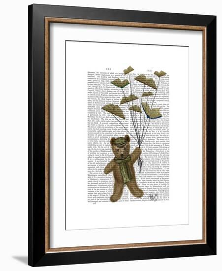 Bear with Book Butterflies-Fab Funky-Framed Art Print