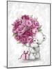 Bear with Pink Roses-MAKIKO-Mounted Giclee Print