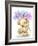 Bear with Three Flowers-MAKIKO-Framed Giclee Print