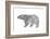 Bear-Peach & Gold-Framed Art Print