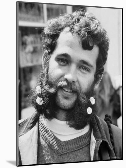 Bearded and Mustached Hippie at Anti War Demonstration in Golden Gate Park-Ralph Crane-Mounted Photographic Print