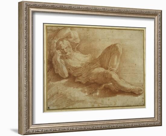 Bearded Figure, Sleeping-Parmigianino-Framed Giclee Print