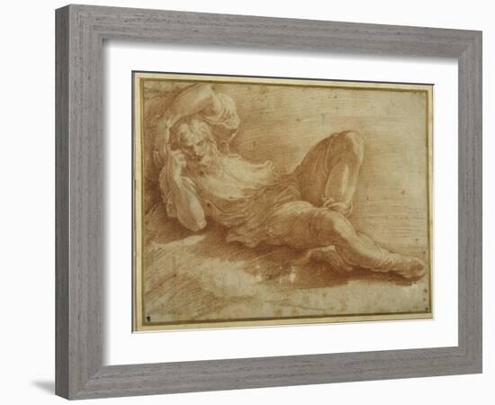 Bearded Figure, Sleeping-Parmigianino-Framed Giclee Print