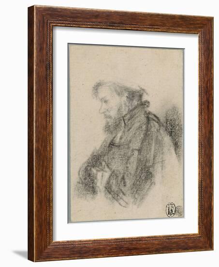 Bearded Man, Half Length, in Profile to the Left-Rembrandt van Rijn-Framed Giclee Print