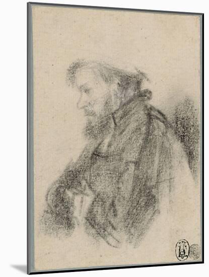 Bearded Man, Half Length, in Profile to the Left-Rembrandt van Rijn-Mounted Giclee Print