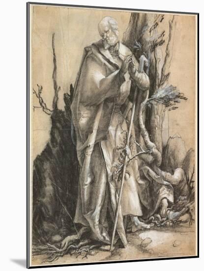 Bearded Saint with Walking Stick, C. 1516-Matthias Grünewald-Mounted Giclee Print