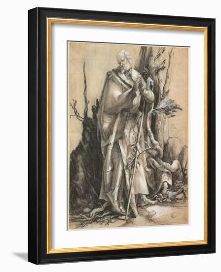 Bearded Saint with Walking Stick, C. 1516-Matthias Grünewald-Framed Giclee Print