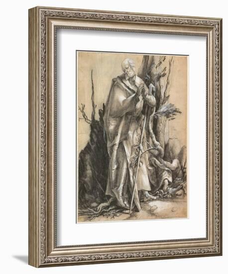 Bearded Saint with Walking Stick, C. 1516-Matthias Grünewald-Framed Giclee Print