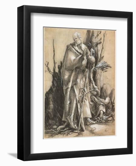 Bearded Saint with Walking Stick, C. 1516-Matthias Grünewald-Framed Giclee Print