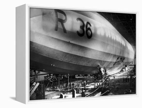 Beardmore R36 Airship G-Faaf Moored Inside It's Giant Hangar, 1924-null-Framed Premier Image Canvas