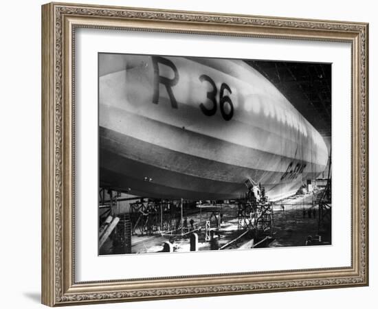 Beardmore R36 Airship G-Faaf Moored Inside It's Giant Hangar, 1924-null-Framed Photographic Print