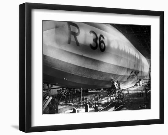 Beardmore R36 Airship G-Faaf Moored Inside It's Giant Hangar, 1924-null-Framed Photographic Print