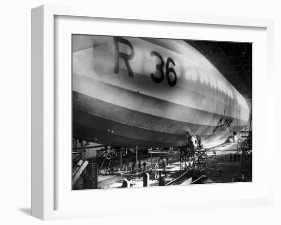 Beardmore R36 Airship G-Faaf Moored Inside It's Giant Hangar, 1924-null-Framed Photographic Print