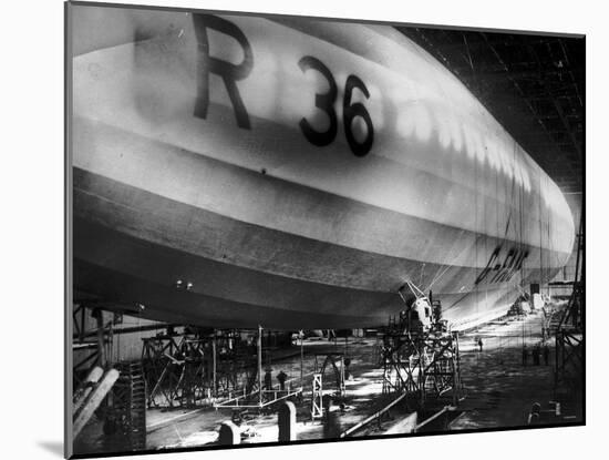 Beardmore R36 Airship G-Faaf Moored Inside It's Giant Hangar, 1924-null-Mounted Photographic Print