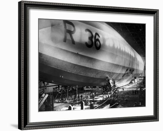 Beardmore R36 Airship G-Faaf Moored Inside It's Giant Hangar, 1924-null-Framed Photographic Print