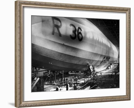 Beardmore R36 Airship G-Faaf Moored Inside It's Giant Hangar, 1924-null-Framed Photographic Print