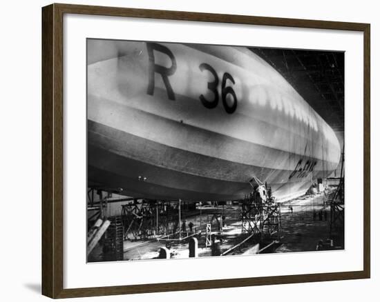 Beardmore R36 Airship G-Faaf Moored Inside It's Giant Hangar, 1924-null-Framed Photographic Print