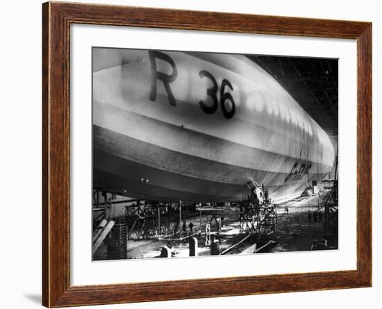 Beardmore R36 Airship G-Faaf Moored Inside It's Giant Hangar, 1924-null-Framed Photographic Print