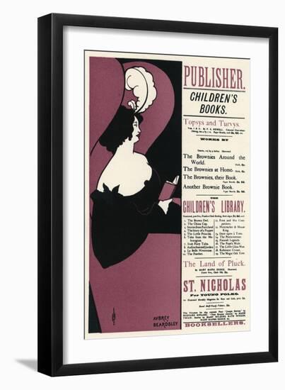 Beardsley Woman Reading-Aubrey Beardsley-Framed Art Print