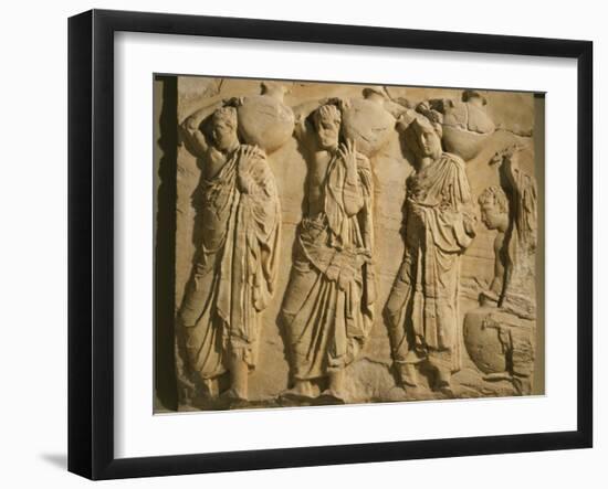 Bearers Carrying Hydria, the Parthenon Frieze (East Side), c. 442-38 BC Classical Greek-null-Framed Photographic Print