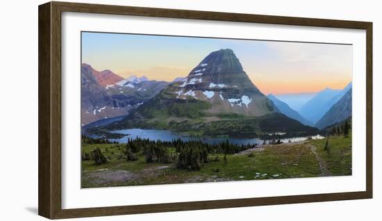 Bearhat Mountain behind Hidden Lake at sunset. Glacier National Park. Montana. Usa.-Tom Norring-Framed Photographic Print