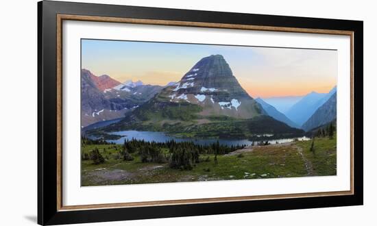 Bearhat Mountain behind Hidden Lake at sunset. Glacier National Park. Montana. Usa.-Tom Norring-Framed Photographic Print