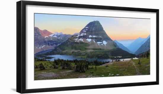 Bearhat Mountain behind Hidden Lake at sunset. Glacier National Park. Montana. Usa.-Tom Norring-Framed Photographic Print