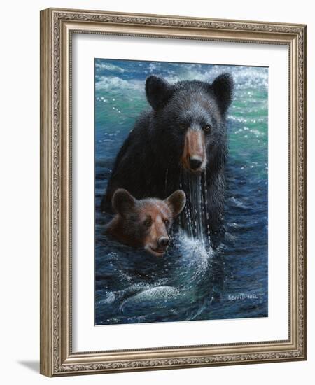 Bearly Swimming-Kevin Daniel-Framed Art Print