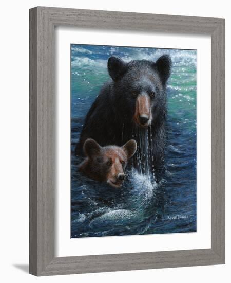 Bearly Swimming-Kevin Daniel-Framed Art Print