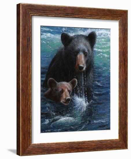 Bearly Swimming-Kevin Daniel-Framed Art Print