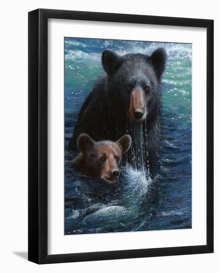 Bearly Swimming-Kevin Daniel-Framed Art Print