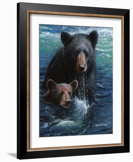 Bearly Swimming-Kevin Daniel-Framed Art Print