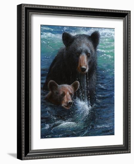 Bearly Swimming-Kevin Daniel-Framed Art Print