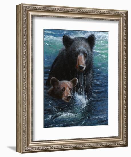 Bearly Swimming-Kevin Daniel-Framed Art Print