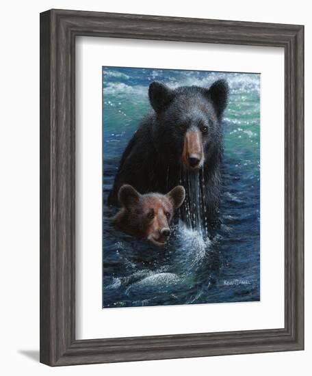 Bearly Swimming-Kevin Daniel-Framed Art Print