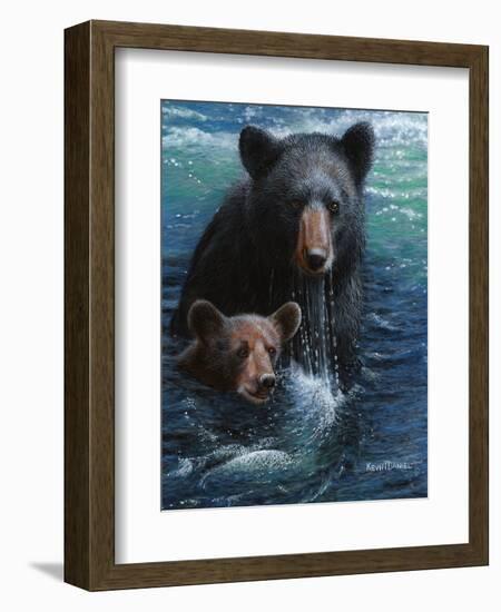 Bearly Swimming-Kevin Daniel-Framed Art Print