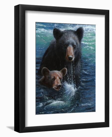 Bearly Swimming-Kevin Daniel-Framed Art Print