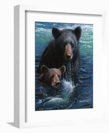 Bearly Swimming-Kevin Daniel-Framed Art Print