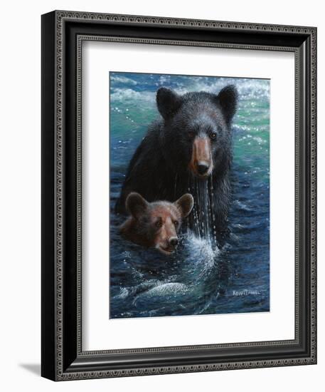 Bearly Swimming-Kevin Daniel-Framed Art Print