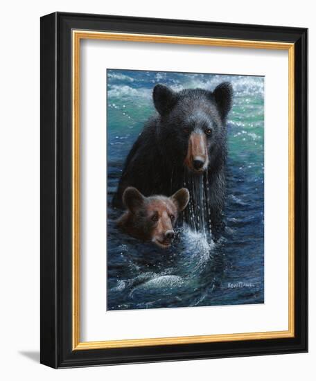 Bearly Swimming-Kevin Daniel-Framed Art Print