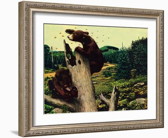 Bears and Honey-Stan Galli-Framed Giclee Print