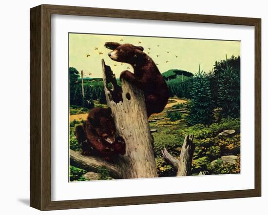 Bears and Honey-Stan Galli-Framed Giclee Print