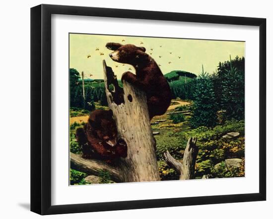 Bears and Honey-Stan Galli-Framed Giclee Print