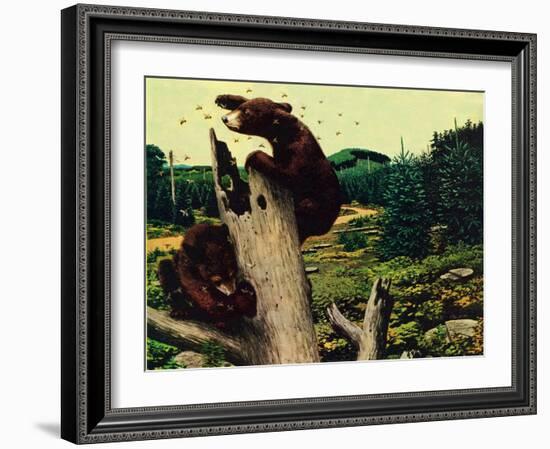 Bears and Honey-Stan Galli-Framed Giclee Print