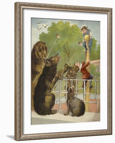 Bears Baiting Boys-Richard Andre-Framed Giclee Print