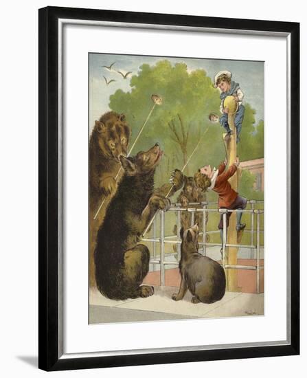 Bears Baiting Boys-Richard Andre-Framed Giclee Print