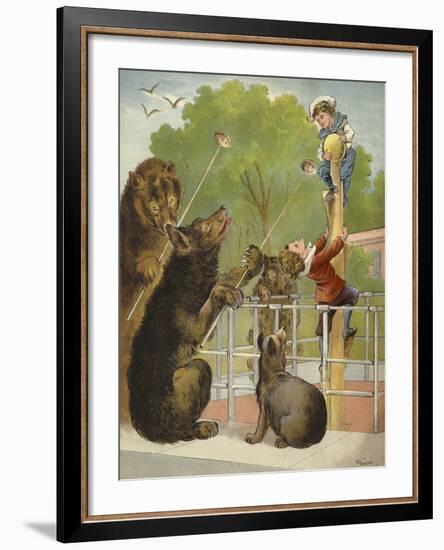 Bears Baiting Boys-Richard Andre-Framed Giclee Print