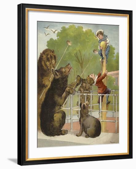 Bears Baiting Boys-Richard Andre-Framed Giclee Print