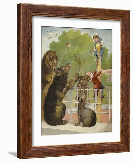 Bears Baiting Boys-Richard Andre-Framed Giclee Print